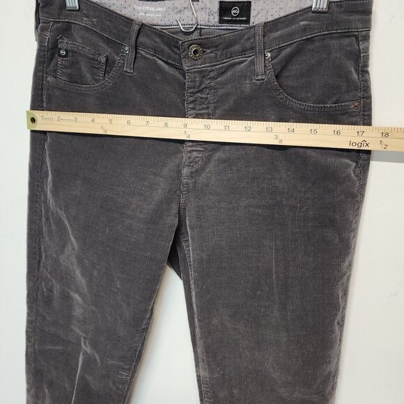 AG Adriano Goldschmied Corduroy Pants Size 30R Gray Stevie Ankle Slim Straight - Picture 10 of 14